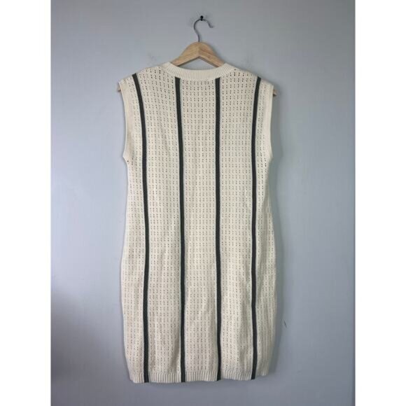 NWT Anine Bing Lanie Mini Dress Women's Ivory and Army Green Stripe Size: Medium - Picture 9 of 11